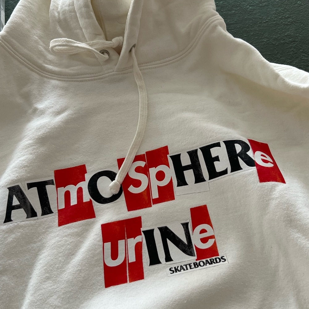Supreme x Antihero Hoodie size medium - atmosphere urine WHITE color hoodie